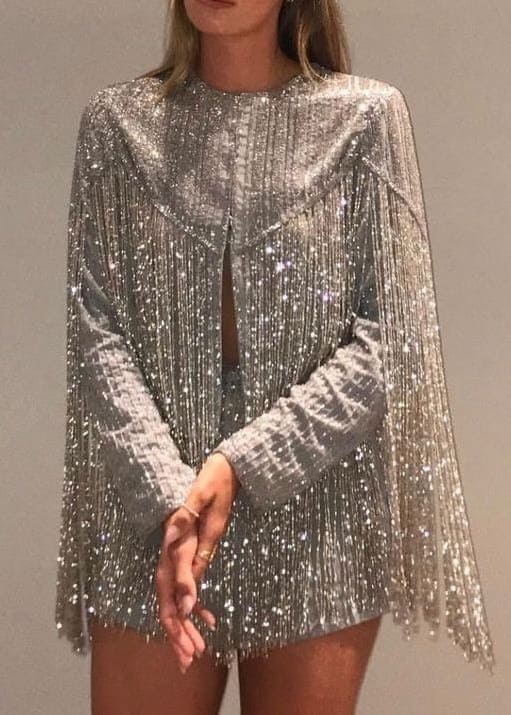 all silver sequin outfit 
