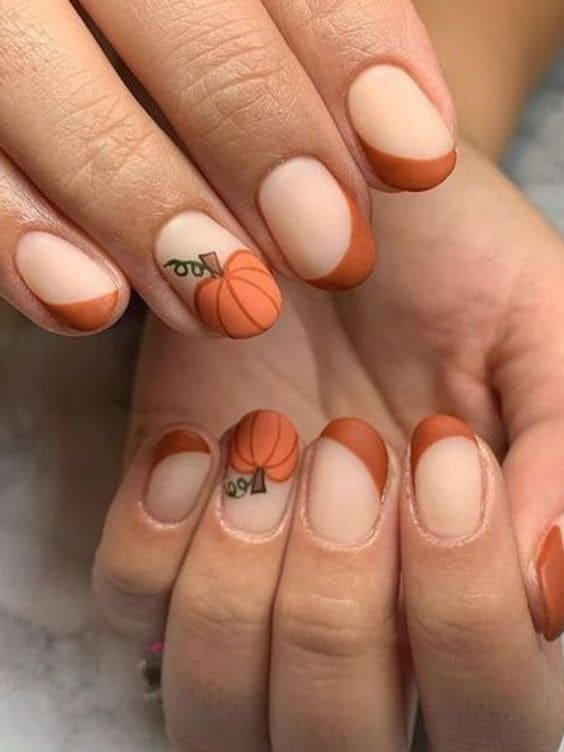 pumpkin French tips