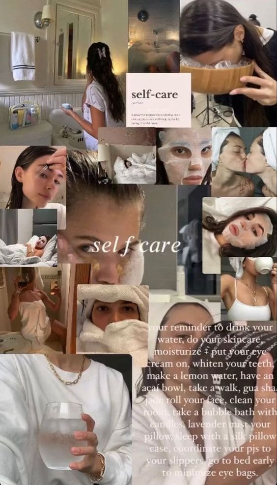 self-care wallpaper: skincare aesthetic 