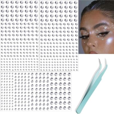silver rhinestone stickers for makeup