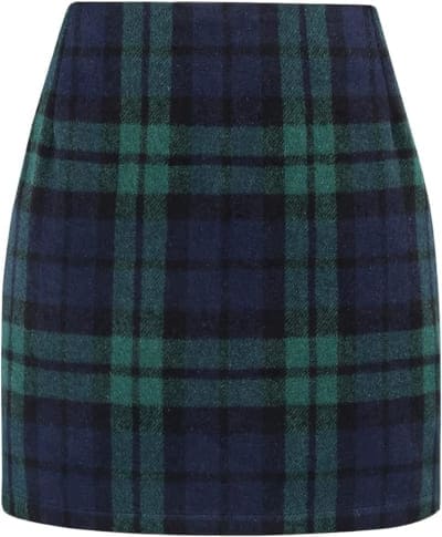 green plaid mini skirt 