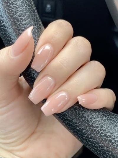 Korean neutral nails: clear nude