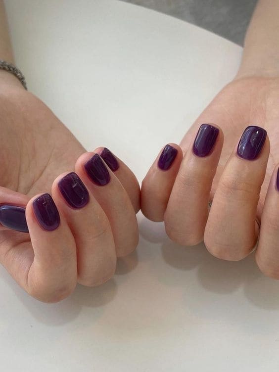 Korean purple nail design: sold dark violet 