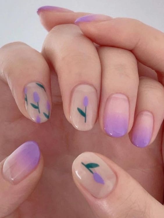 lavender shade nails  