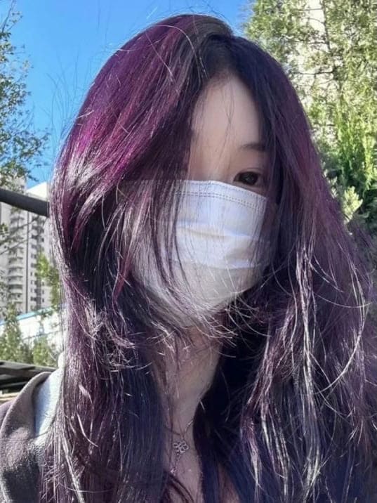 winter Korean hair color: purple 