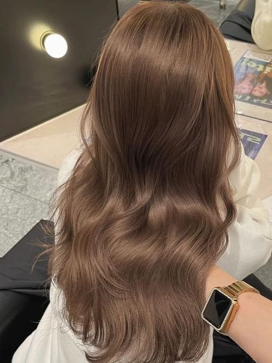winter Korean hair color: khaki brown