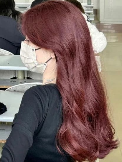 winter Korean hair color: copper brown