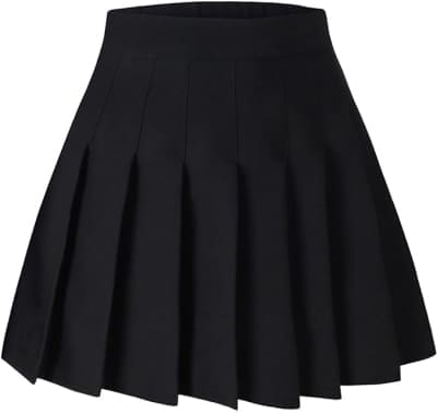 black pleated mini skirt 