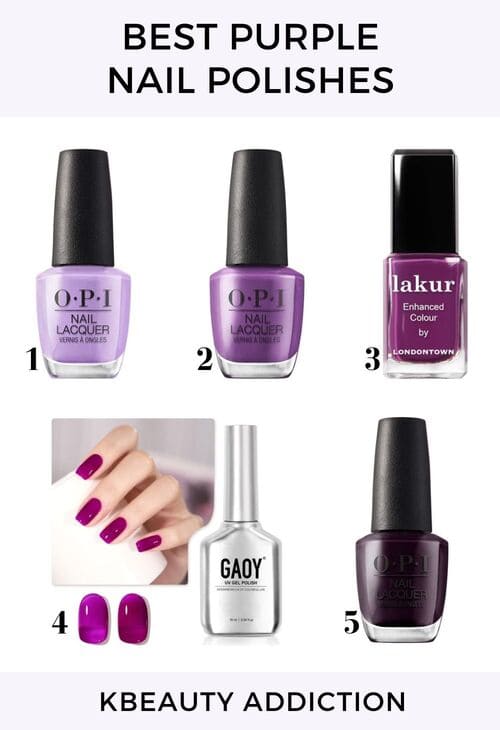 best Korean purple nail polish colors 