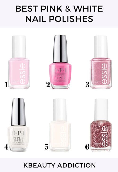 best Korean pink and white nail polish colors 