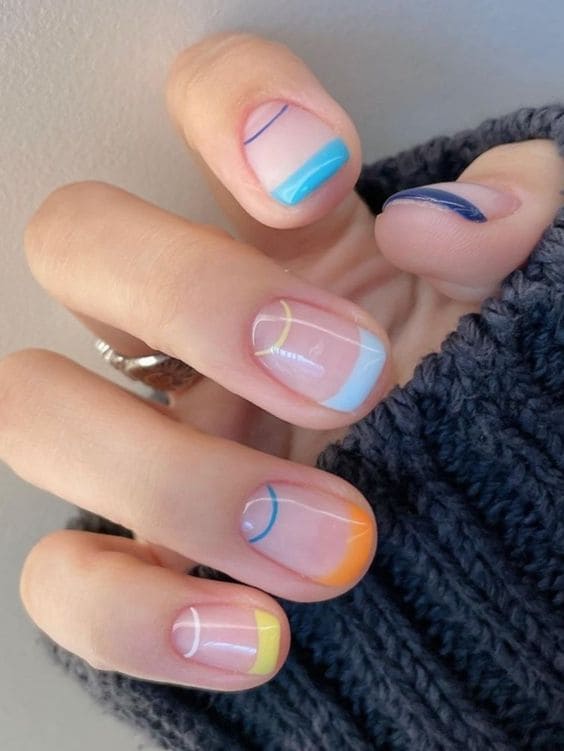 colorful French tip twist 