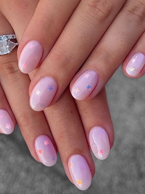light pink nails 