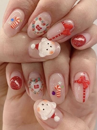 fun and festive red nails 