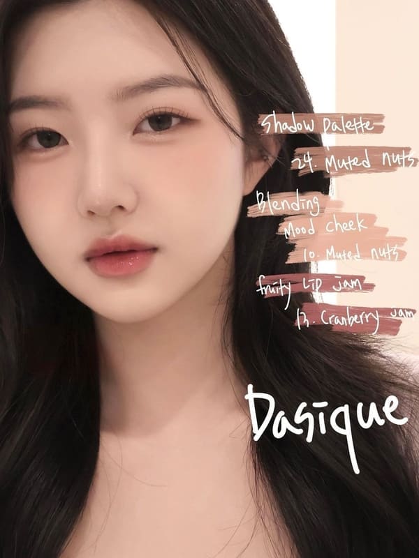 Korean soft makeup look: neutral tones