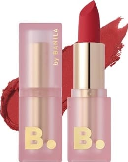best Korean red lipstick: B.by Banila Velvet Blurred Veil Lipstick in Red Suede