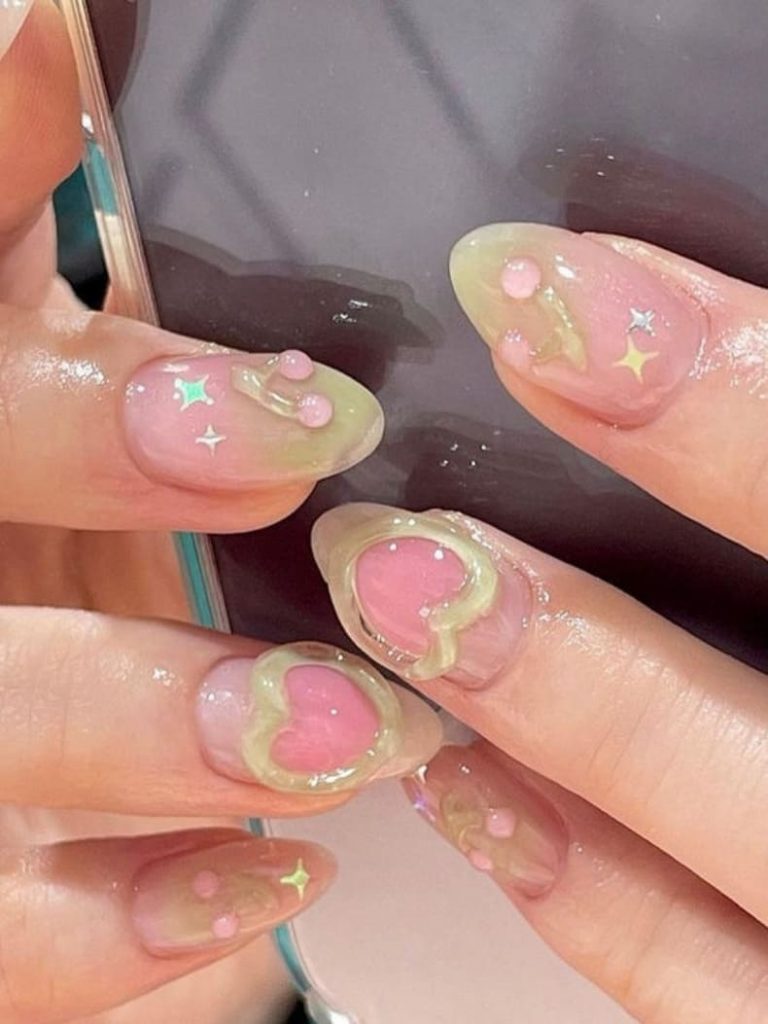 45+ Cute Korean Heart Nail Designs to Elevate Your Style