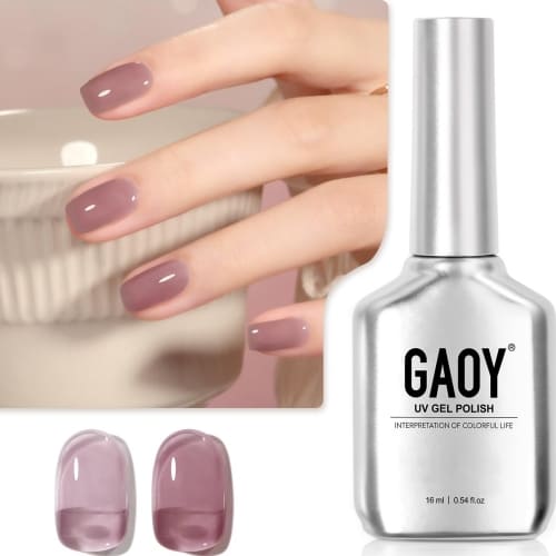 purple gray jelly nail polish