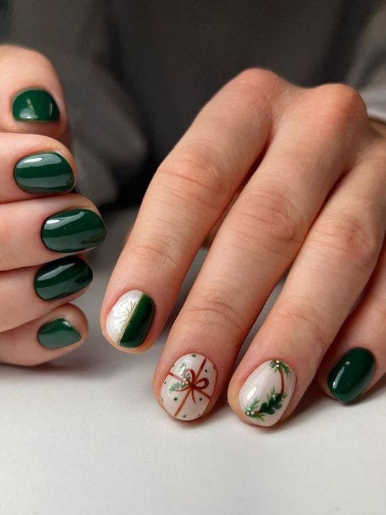 emerald green nails 