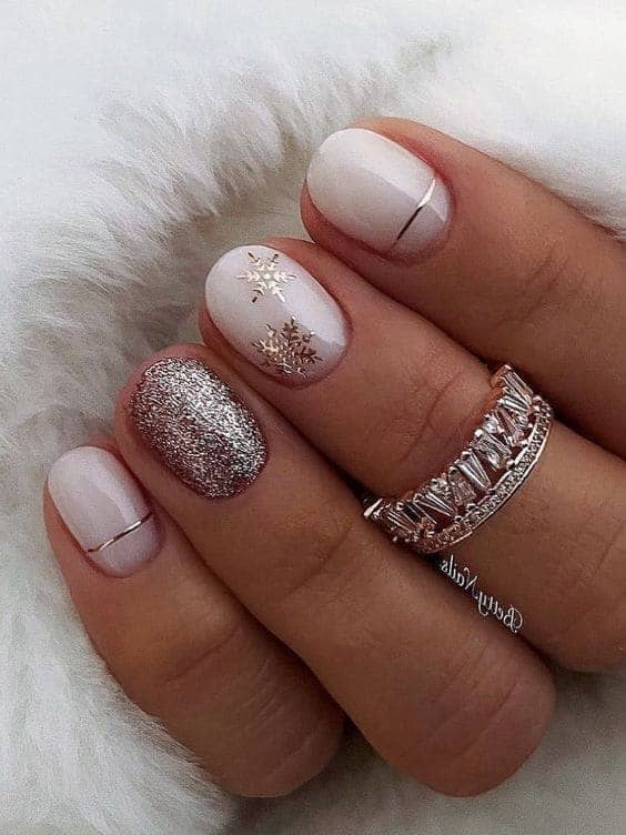 silver and gold glitter accent