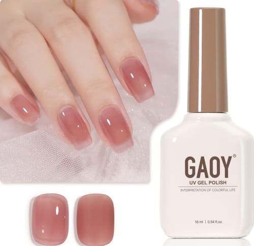 pink brown jelly gel nail polish