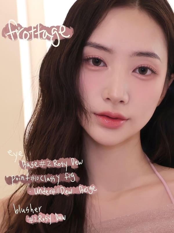 Korean soft makeup look: natural pink and rosy glow