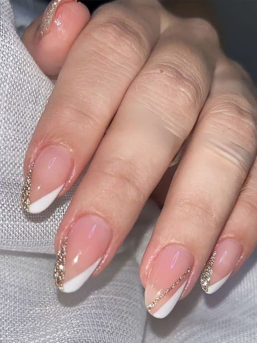 glittery French tips