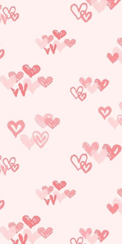 Pink Heart Wallpaper: Sketchy Love Outlines