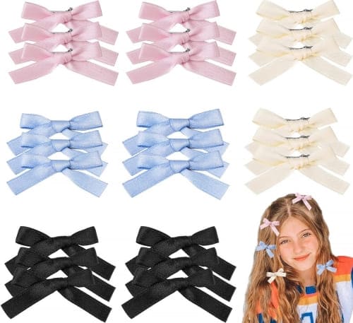 mini bow hair clips