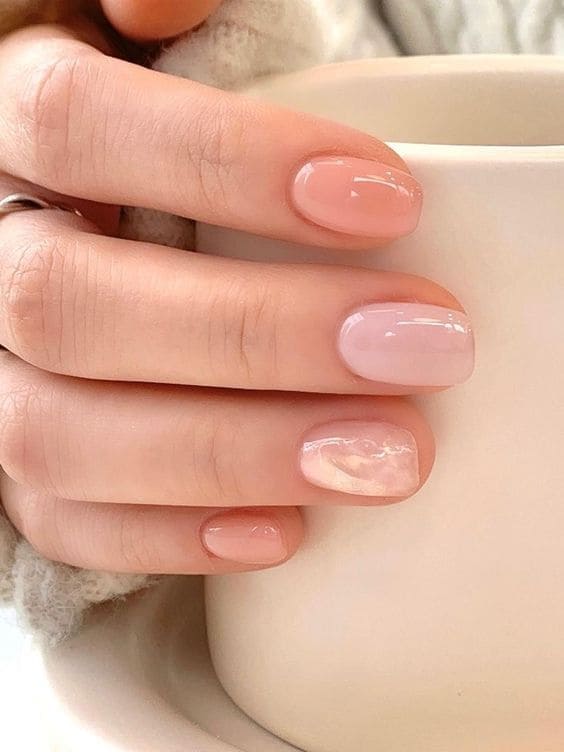 soft pink tones nails