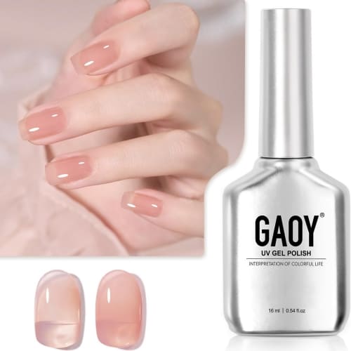 nude pink jelly gel nail polish
