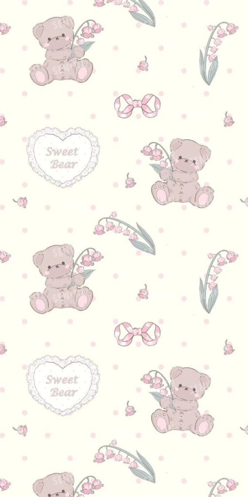 coquette aesthetic wallpaper: adorable teddy bear