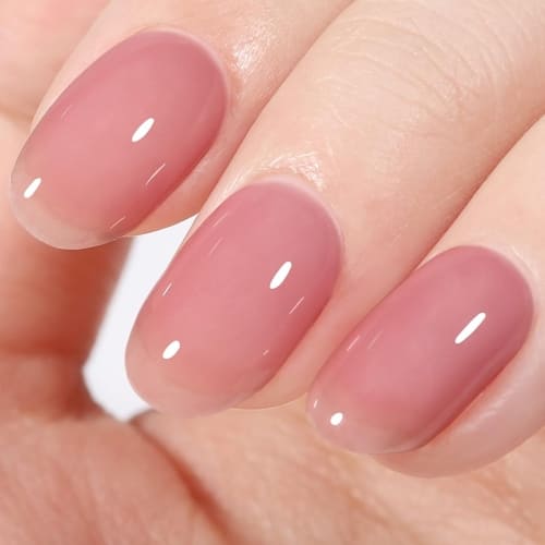 nude pink brown jelly gel nail polish
