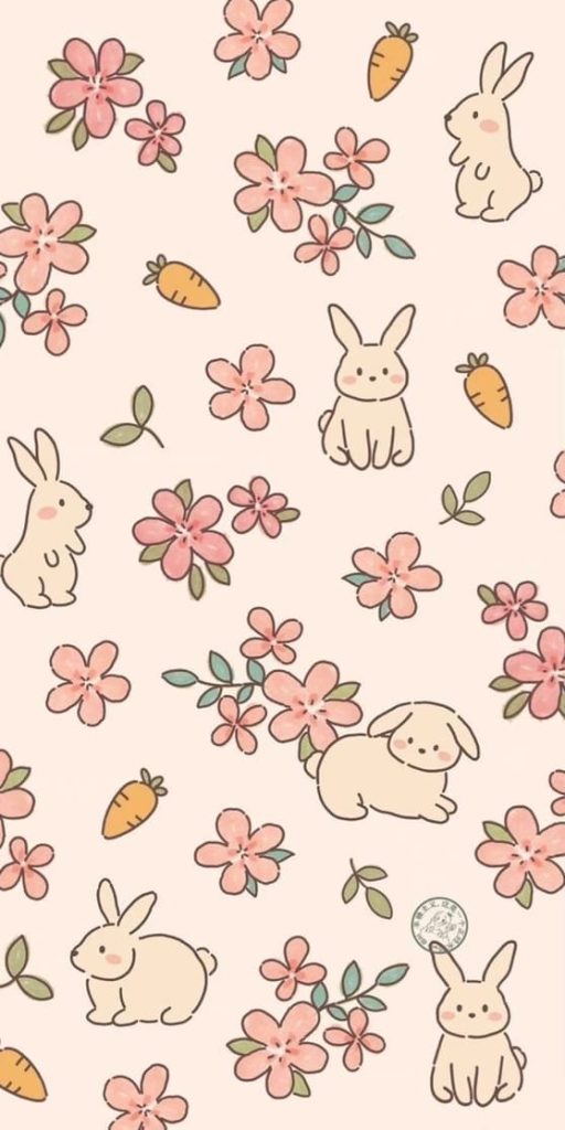 cute easter wallpaper: bunny flower