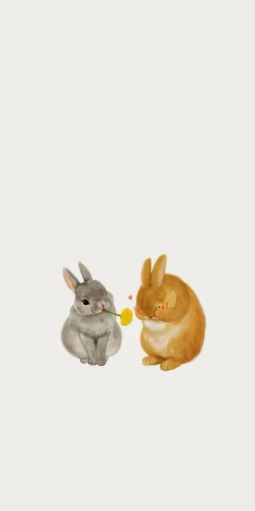 cute easter wallpaper: bunny friends 