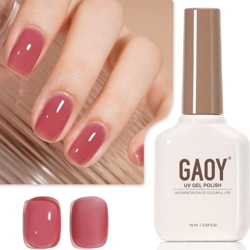 dark rosy pink jelly gel nail polish 