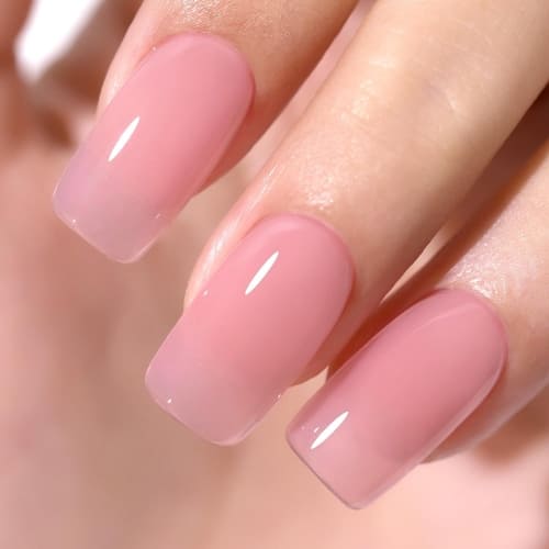 sheer nude pink jelly gel nail polish 