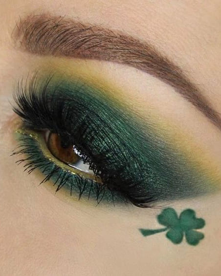 green eyes with a shamrock accent 
