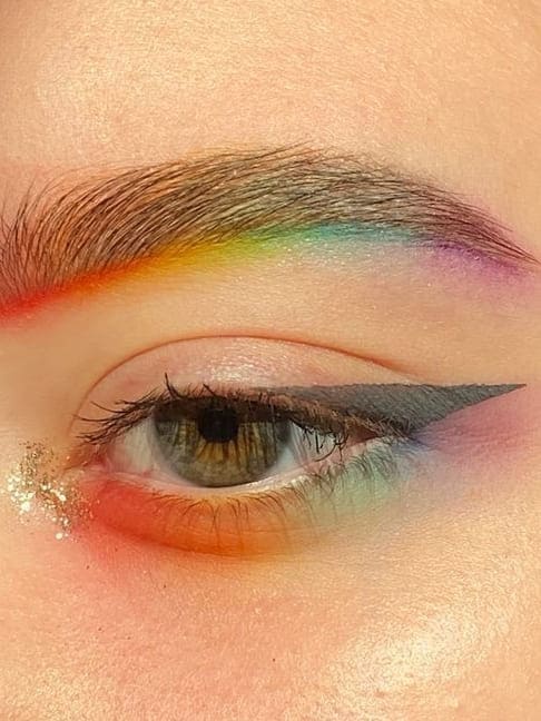 st. patrick's day makeup look: rainbow eyes