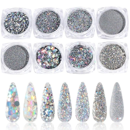 silver glitter for nails