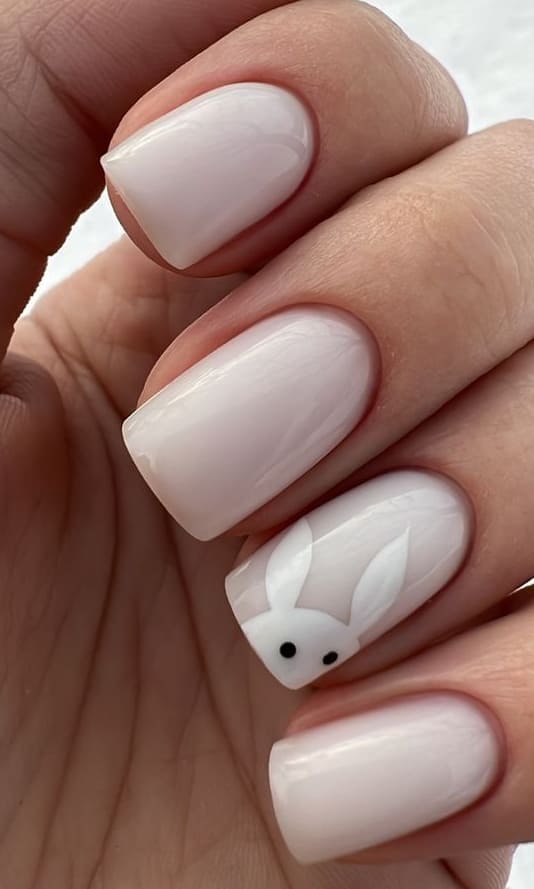 easter nail design: easter bunny