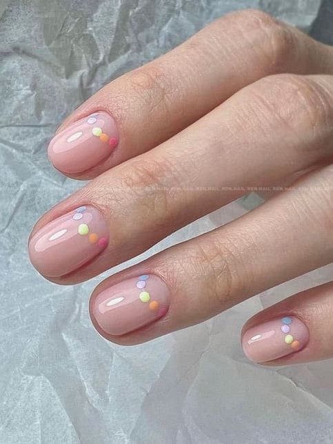 easter nail design: pastel dots