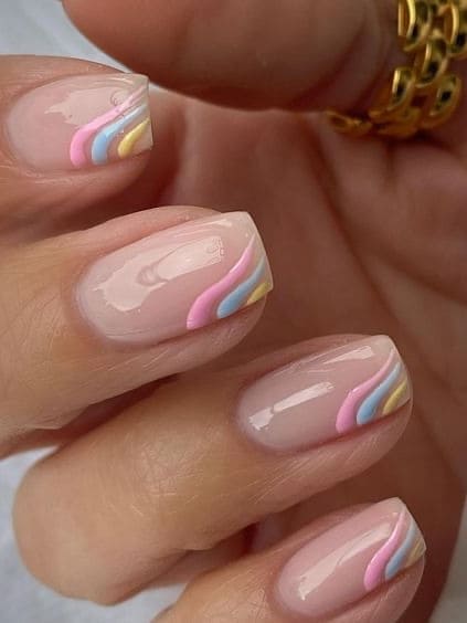 easter nail design: pastel side tips