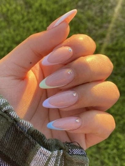 easter nail design: pastel French tips