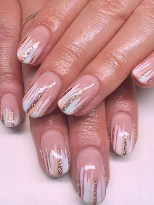 easter nail design: pastel strokes 