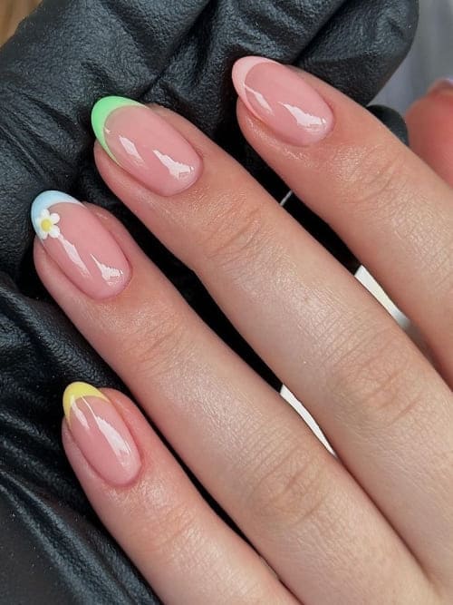 easter nail design: pastel French tips