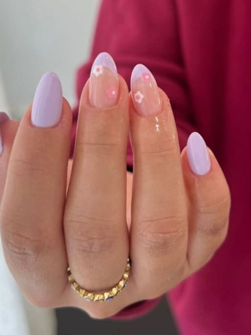 easter nail design: light purple 
