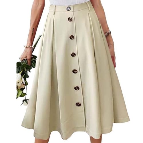 neutral beige a line skirt 