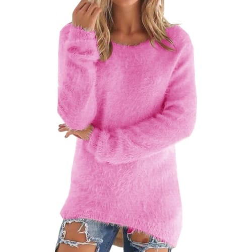 fluffy pink sweater 