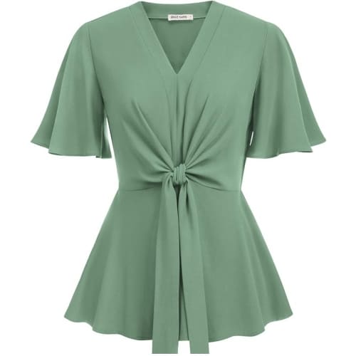 sage green blouse