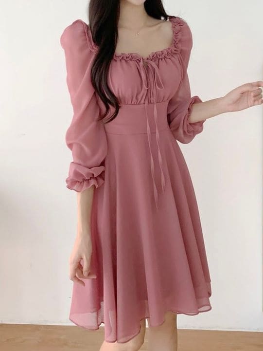easter outfit: rosy chiffon dress